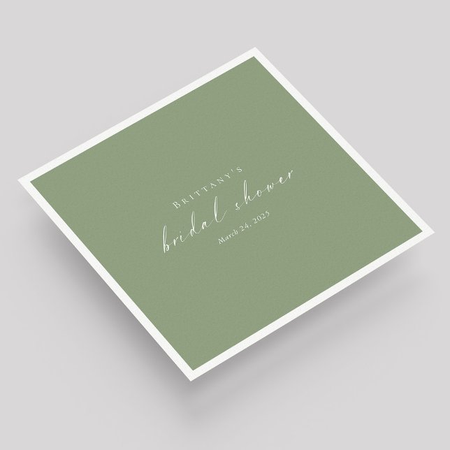 Sage Green Custom Bridal Shower Napkins (Sage Green Elegance: Custom Bridal Shower Napkins)