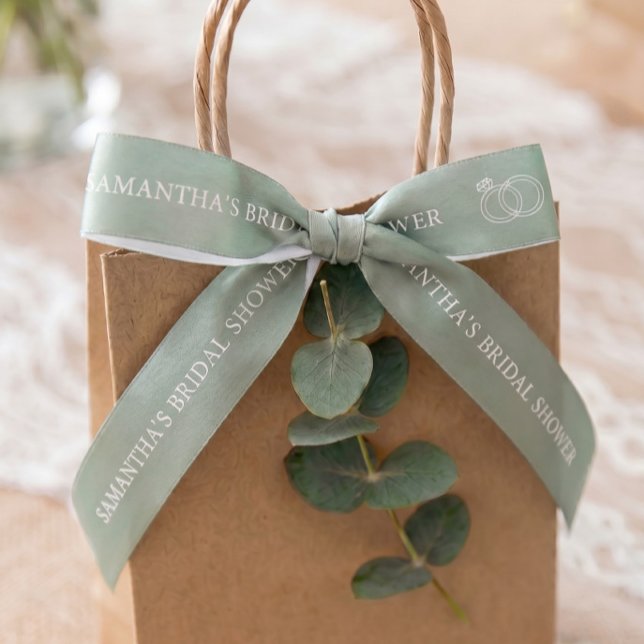 Sage Green Custom Bridal Shower Satin Ribbon (Creator Uploaded)