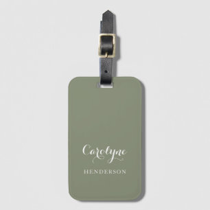 Sage Green Custom Luggage Tag