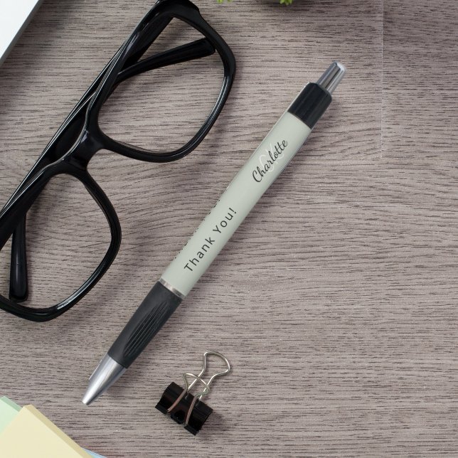 Sage green custom monogram name Thank You (Creator Uploaded)