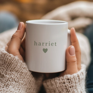 Sage Green Custom Name Baby Shower Favour Coffee Mug