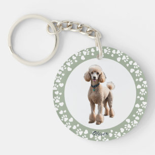 Sage Green Custom Photo Pet Loss Memorial Frame Key Ring