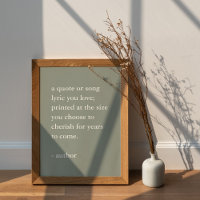 Sage Green Custom Quote Print 