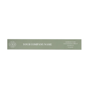 Sage Green Custom Simple Business Logo Branded Wrap Around Label
