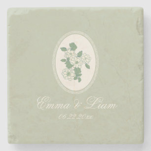 Sage Green Custom Wedding Coasters