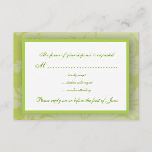 Sage Green Damask RSVP Card