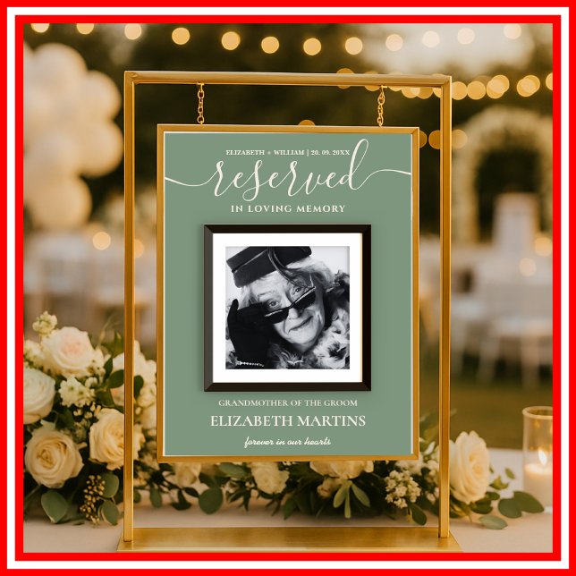 Sage Green Deceased Reserved Seat Wedding Sign  (Creator Uploaded)