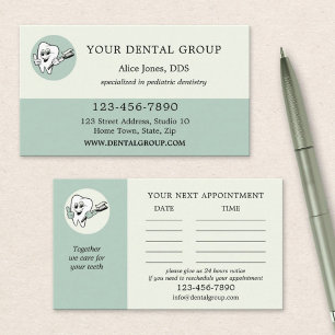 Sage Green Dentist Appointment Business Card