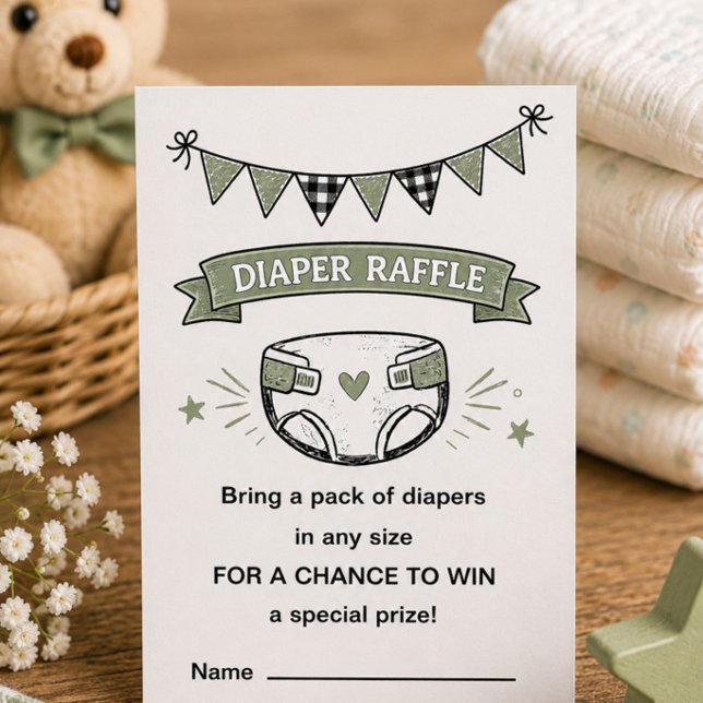 Sage Green Diaper Raffle Card (Creator Uploaded)