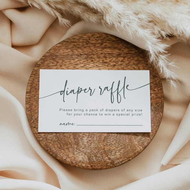 Sage Green Diaper Raffle Insert Modern Boy Minimal (Creator Uploaded)