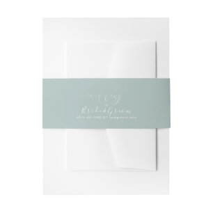 Sage Green DIY Colour, Wedding Invitation Belly Band
