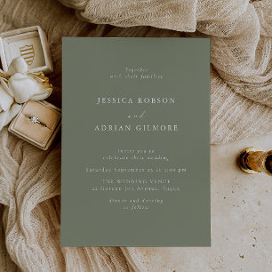 Sage Green Dream Modern Minimal Wedding Invitation