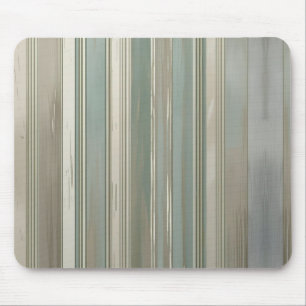 Sage Green Dusty Blue Taupe Grey Farmhouse Stripe Mouse Mat