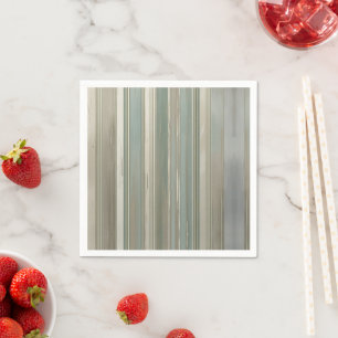 Sage Green Dusty Blue Taupe Grey Farmhouse Stripe Napkin