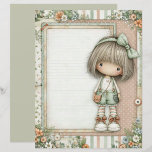 Sage Green Dusty Rose Cream Beige Cottagecore Flor