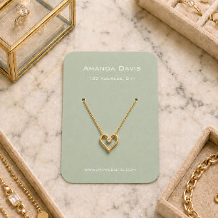 Sage green earring jewellery photo QR display card