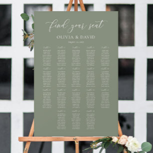 Sage Green Elegant 18 tables Seating Chart
