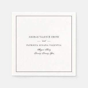 Sage Green Elegant Calligraphy Framed Wedding Napkin
