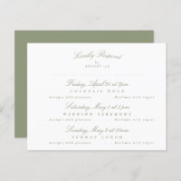Sage Green Elegant Calligraphy multi-event