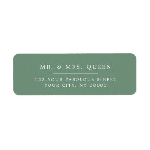 Sage Green Elegant Classic Simple Return Address