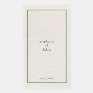 Sage Green Elegant Custom Name Trendy Wedding Napkin