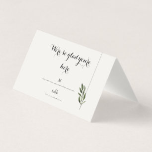 Sage Green Elegant Minimal Wedding Place Card Tent