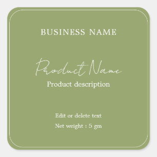 Sage Green Elegant Modern Minimal Product Label