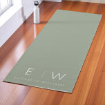 Sage Green Elegant Modern Minimalist Monogram Name Yoga Mat<br><div class="desc">Find your flow in style with this Sage Green Elegant Modern Minimalist Monogram Name Yoga Mat. Featuring a clean, calming design with a personalised monogram and name, this yoga mat adds a refined touch to your daily practice. The soft sage green colour promotes tranquillity, while the sleek minimalist layout suits...</div>