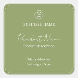 Sage Green Elegant Modern Minimalist Product Label