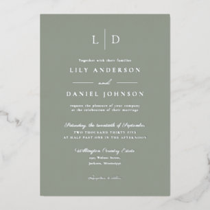 Sage Green Elegant Modern Monogram Wedding