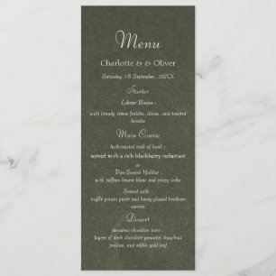 Sage Green Elegant Modern Wedding Dinner Menu Card