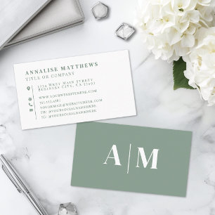 Sage Green Elegant Professional Business Card