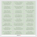 Sage Green Elegant Script 24 Wedding Guest Address<br><div class="desc">24 wedding guest address labels for sending out your invitations with dark grey elegant text against sage green. Add the names in a beautiful,  classic script and the address in an elegant timeless font.</div>