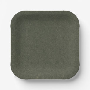 Sage Green Elegant Wedding Square Paper Plate Sets