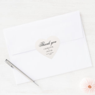 Sage Green Elegant Wedding Thank You Heart Sticker