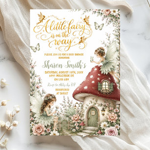 Sage Green Enchanted Forest Fairy Baby Shower Invitation