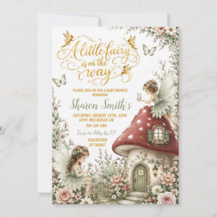 Sage Green Enchanted Forest Fairy Baby Shower Invitation