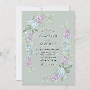 Sage Green Enchanting Spring Wedding Invitation