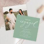 Sage Green Engagement Party Square Invitation<br><div class="desc">Sage Green Engagement Party Square Invitation
Add custom text to the back to provide any additional information needed for your guests.</div>