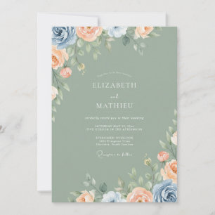 Sage Green Ethereal Pastoral Wedding Invitation