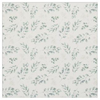 Sage Green Eucalyptus Botanical Floral Pattern Fabric
