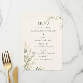 Sage Green Eucalyptus Botanical Wedding Menu