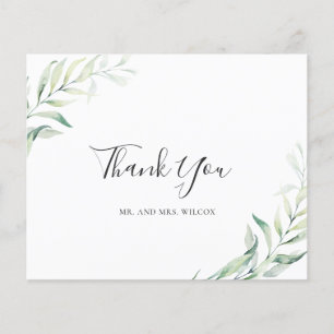 Sage Green Eucalyptus Budget Wedding Thank You