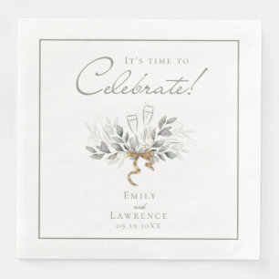 Sage Green Eucalyptus Champagne Dinner Napkins