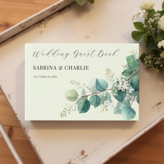Sage Green Eucalyptus Elegant Boho Wedding Guest Book (Creator Uploaded)