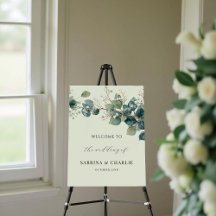 Sage Green Eucalyptus Elegant Boho Welcome Sign