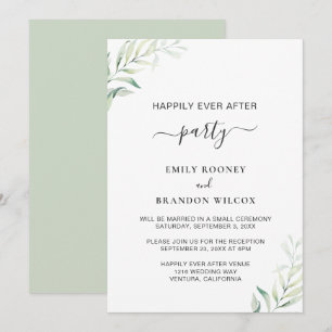 Sage Green Eucalyptus Elegant Wedding Reception Invitation
