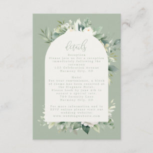 Sage Green Eucalyptus Floral Wedding Details Enclosure Card