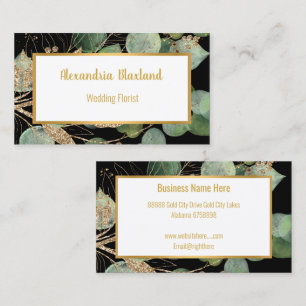 SAGE GREEN EUCALYPTUS GOLD BUSINESS CARD