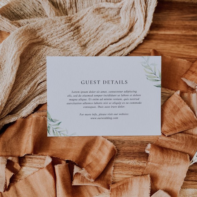 Sage Green Eucalyptus Greenery Elegant Wedding Enclosure Card (Creator Uploaded)